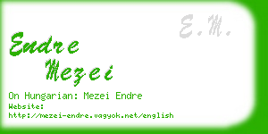 endre mezei business card
